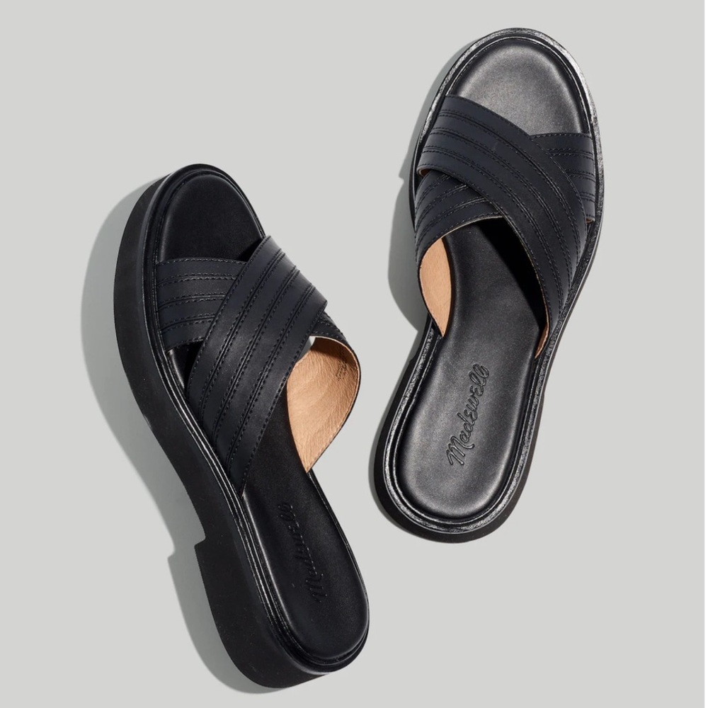 Madewell The Alina Platform Criss Cross Leather Sandal